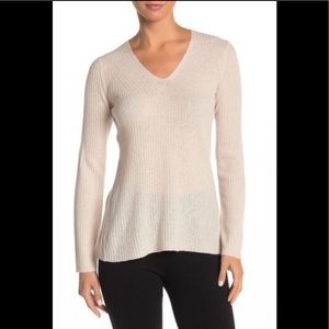 Vince V-Neck Ribbed Wool Blend Sweater